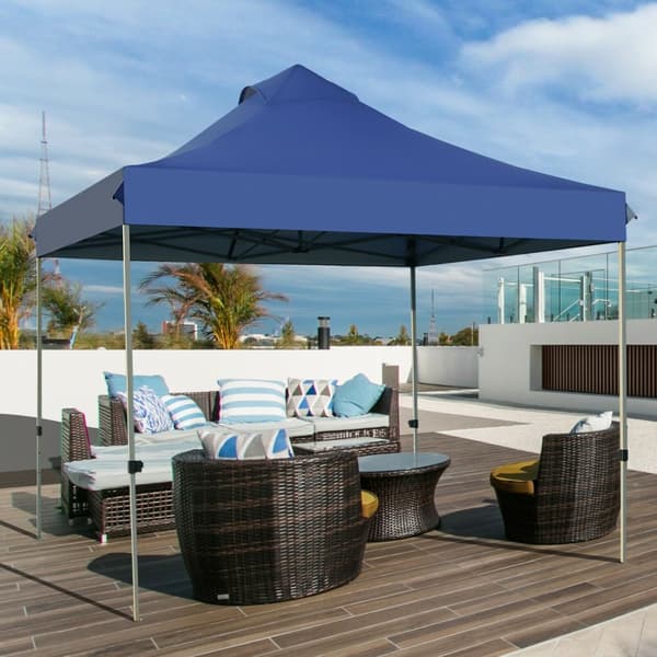 Pop Up Canopy Event Party Tent, 10x10x10-10.5-11 ft, Blå