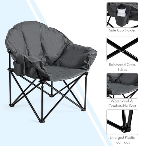 Campingstol, 62x62x90 cm, Grå