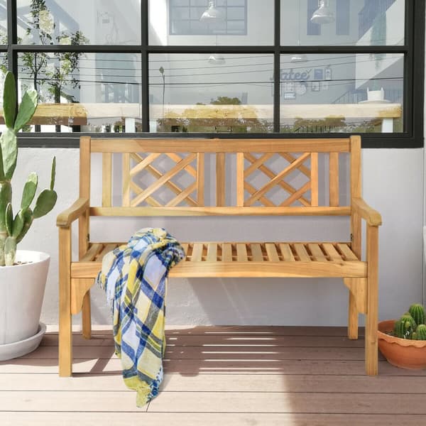 Patio Bench, 47,5x22x35,5 tuumaa, Teakki