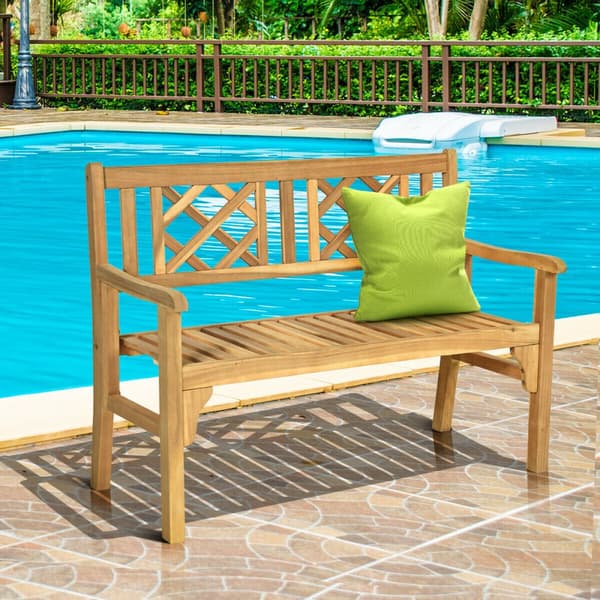 Patio Bench, 47,5x22x35,5 tuumaa, Teakki