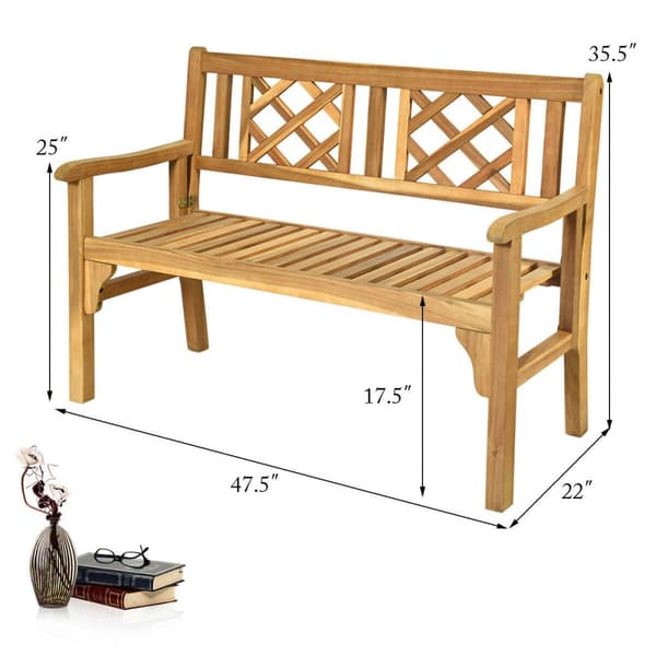 Patio Bench, 47,5x22x35,5 tuumaa, Teakki