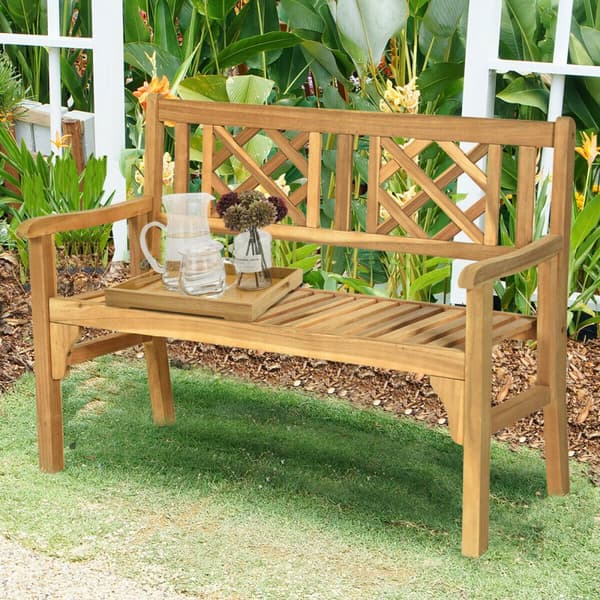 Patio Bench, 47,5x22x35,5 tuumaa, Teakki