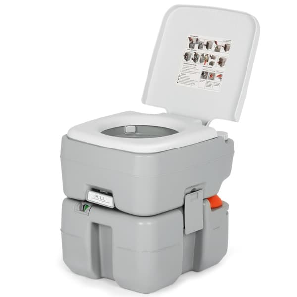 Transportabelt toilet, 40,5x33x43 cm, grå