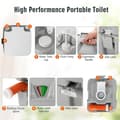 Miniatyrbillede 7 af 8: Transportabelt toilet, 40,5x33x43 cm, grå