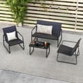 Pikkukuva 8 / 8: Puutarha Lounge -sarja, 75x44x42 cm, 114x77x75 cm, 61x77x75 cm, Musta