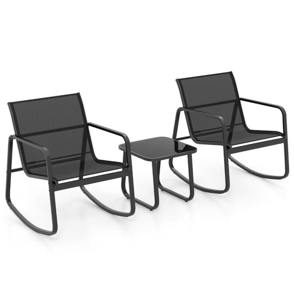 Havemøbelsæt, 72x61x80 cm, 44x44x40 cm, Sort