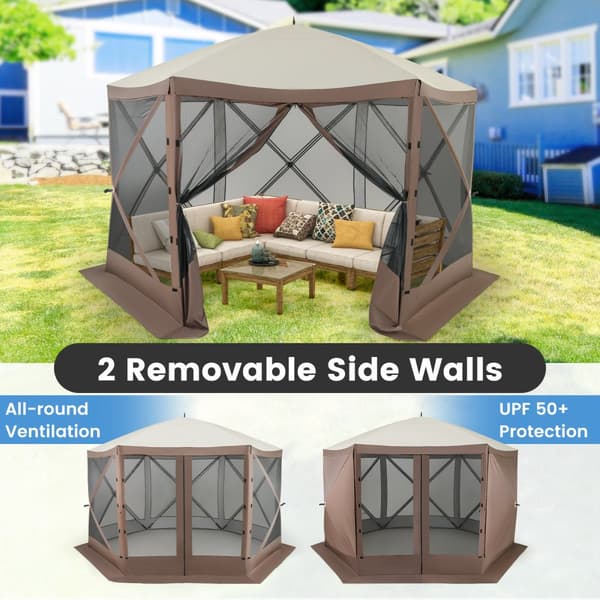 Pop-up pavillon, 11,5x11,5x7,7 ft, Kaffe
