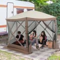 Miniatyrbillede 2 af 8: Pop-up pavillon, 11,5x11,5x7,7 ft, Kaffe
