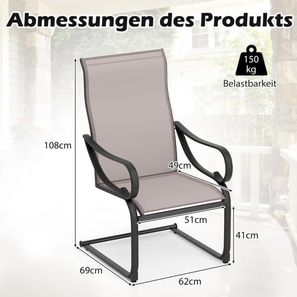 Terrassestole, 69x62x108 cm, Grå