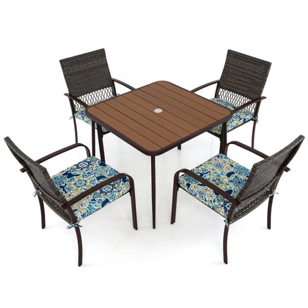 Patio Dining Set, 26x22.5x34 tuumaa, 35x35x28 tuumaa, Ruskea
