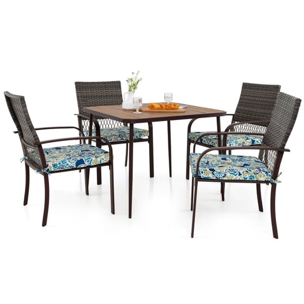 Patio Dining Set, 26x22.5x34 tuumaa, 35x35x28 tuumaa, Ruskea