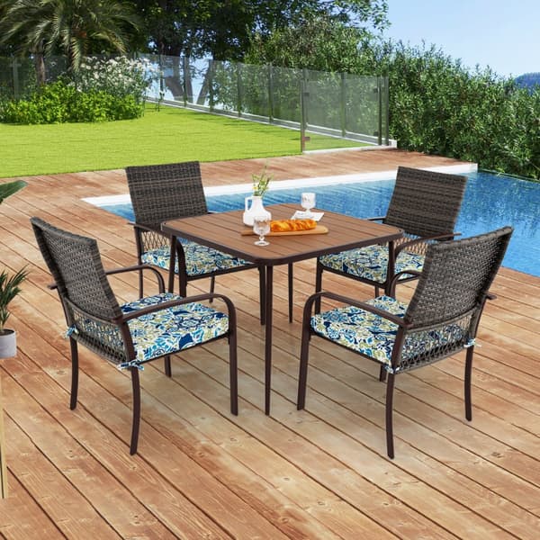 Patio Dining Set, 26x22.5x34 tuumaa, 35x35x28 tuumaa, Ruskea