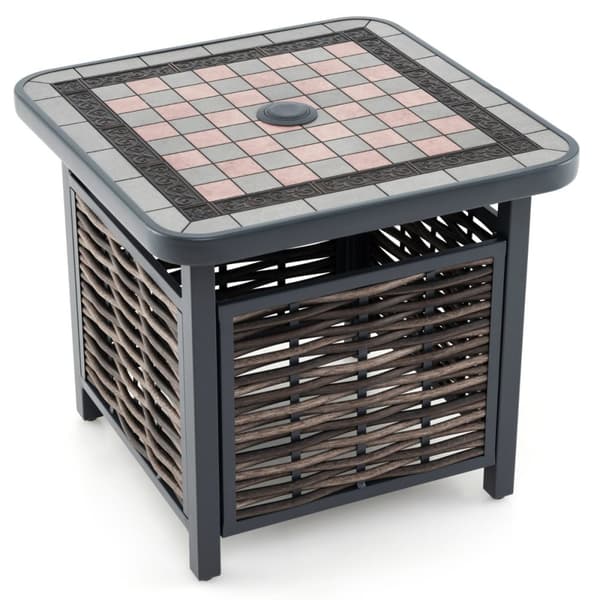 Udendørs sidebord, 55x55x50 cm, Brun