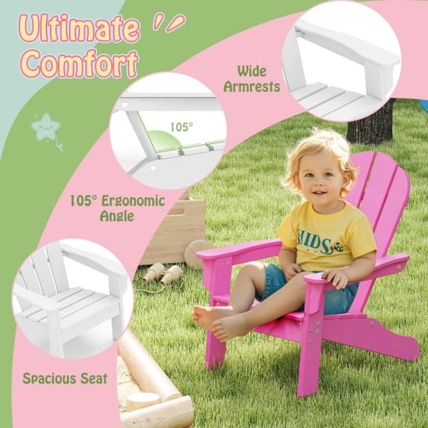 Puutarhatuoli, Säänkestävä HDPE-toddler, 53,5x52x64 cm, Pinkki