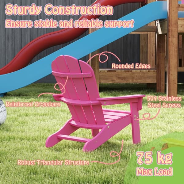 Puutarhatuoli, Säänkestävä HDPE-toddler, 53,5x52x64 cm, Pinkki