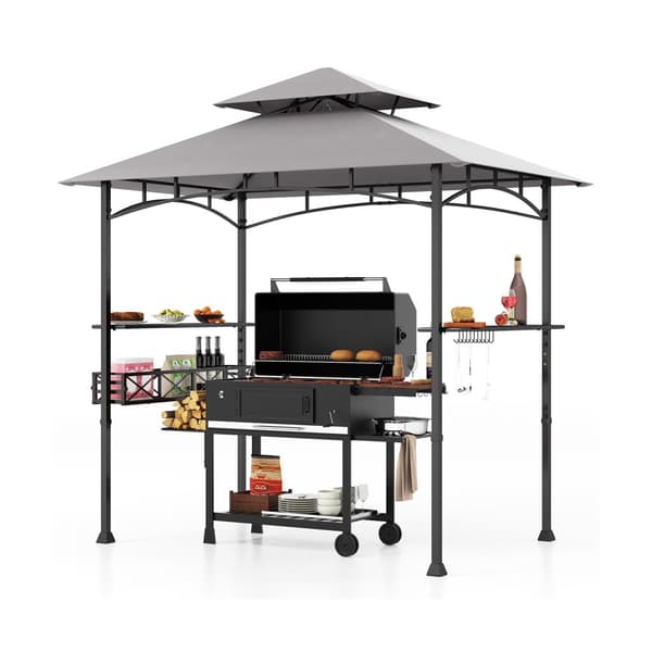 Grillpavillon til BBQ, 242x153 cm, Grå