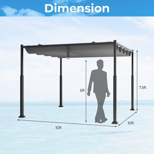 Udendørs Pergola, 3M x 3M, Grå