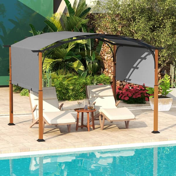 Udendørs terrassepergola, 360x300x260 cm, Grå