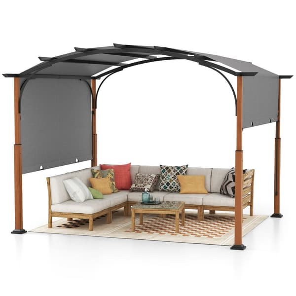 Udendørs terrassepergola, 360x300x260 cm, Grå