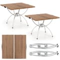 Miniatyrbillede 5 af 8: Campingbord, 2 Pakke Foldbart Campingbord, Udtrækkeligt Let Picnicbord, 61x61x47 cm, Natur