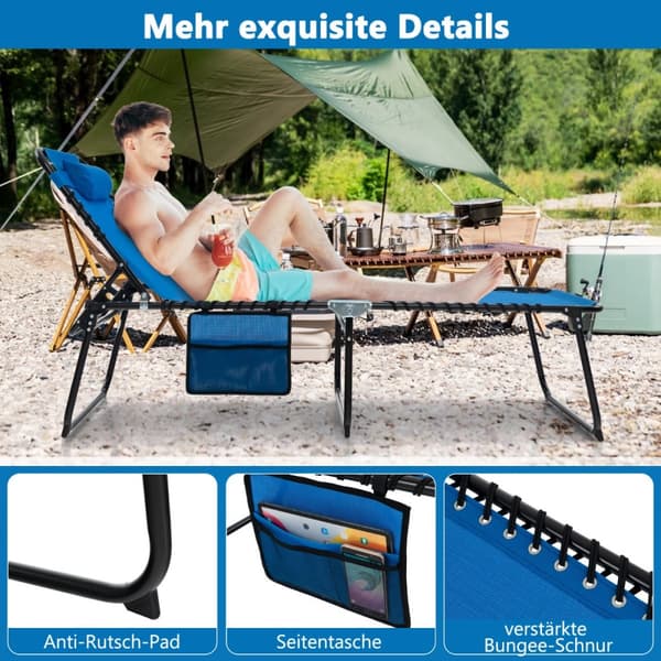 Solstol, 168-188x59x41-86 cm, Navy Blue