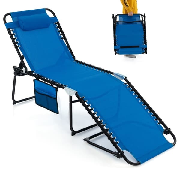 Solstol, 168-188x59x41-86 cm, Navy Blue