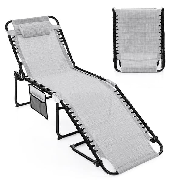Solstol, 168-188x69x41-86 cm, Grå