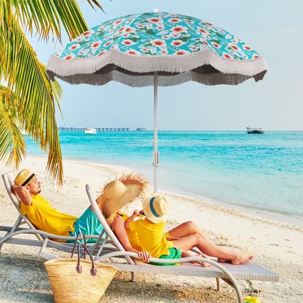 Strandparasol, 6.5x6.5x7 ft, Grøn