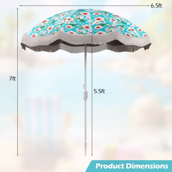 Strandparasol, 6.5x6.5x7 ft, Grøn