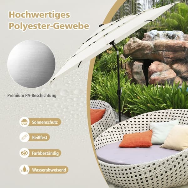 Uteparasoll, 306x306x252 cm, Beige