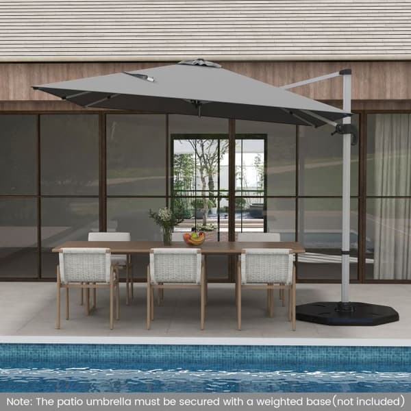 Uteplatsens Cantilever-parasoll, 300x300x261 cm, Grå