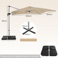 Pikkukuva 4 / 8: Patio Cantilever Umbrella, 300x300x261 cm, Beige