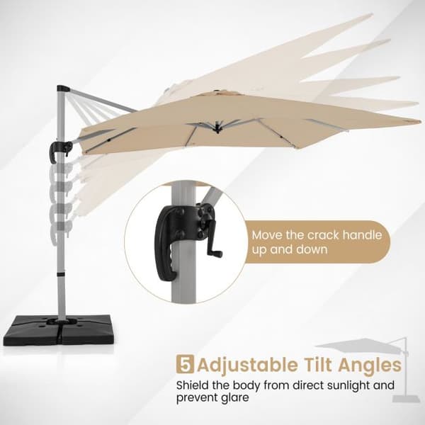 Patio Cantilever Umbrella, 300x300x261 cm, Beige