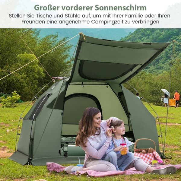Camping seng, 194x87x167 cm, Grøn & Blå