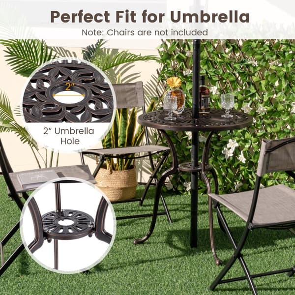 Terrasse Spise Bistrobord, 24x28 tommer, Kobber