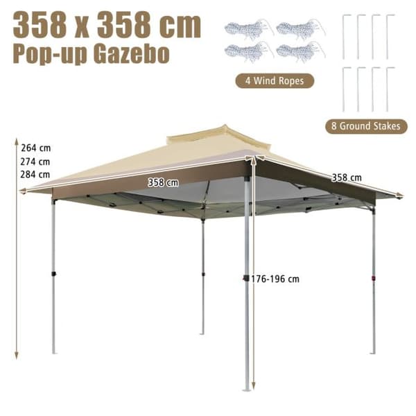 Pavillon, 358x358x284 cm, Khaki