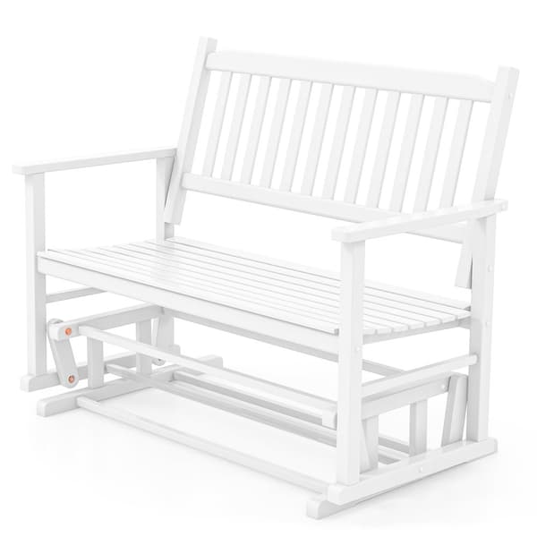 Ulkoilu keinutuoli penkki, 50x27x39 tuumaa, valkoinen