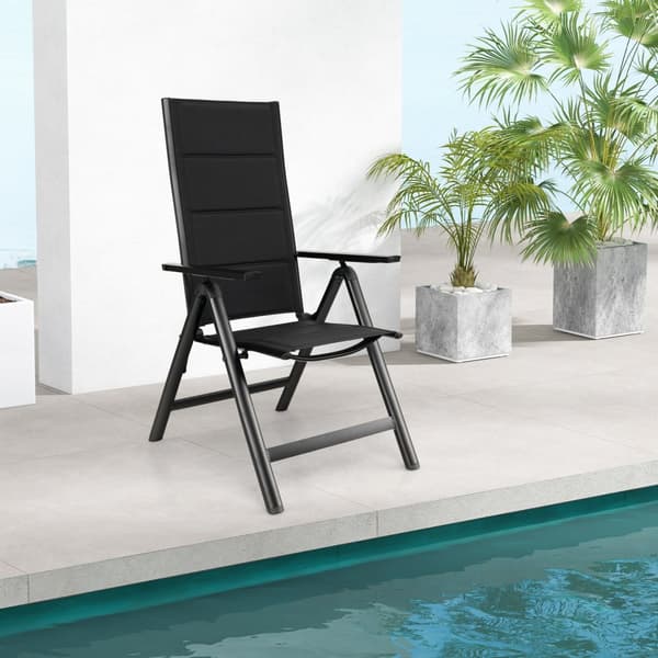 Udendørs spisestol, 58x70x112 cm, Sort