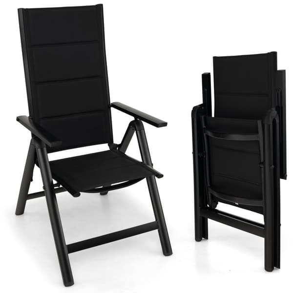 Udendørs spisestol, 58x70x112 cm, Sort