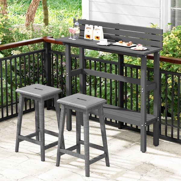 Terrasse Barhøjde Bord, 122x39x136 cm, Grå