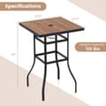 Miniatyrbillede 5 af 8: Terrassebarbord, 27,5x27,5x40 tommer, Sort