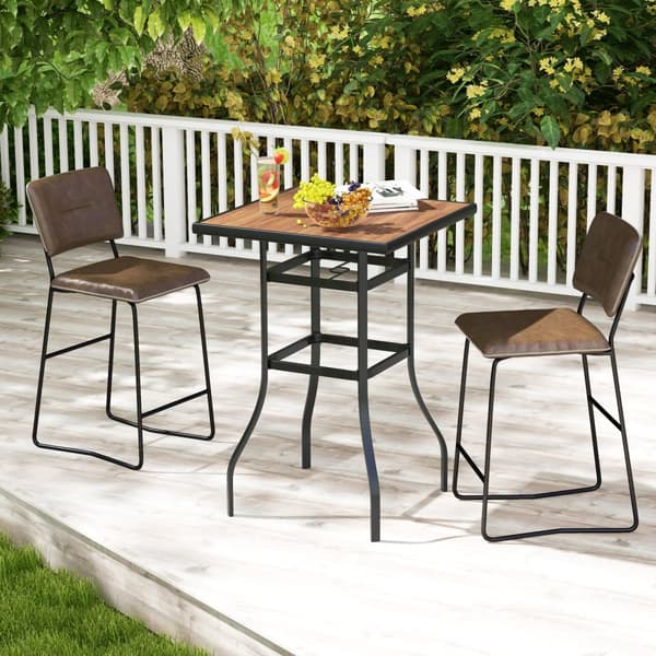 Terrassebarbord, 27,5x27,5x40 tommer, Sort