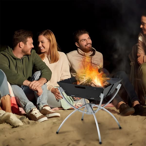 Camping Grill, 18x18x19.5 tum, Svart/Silver