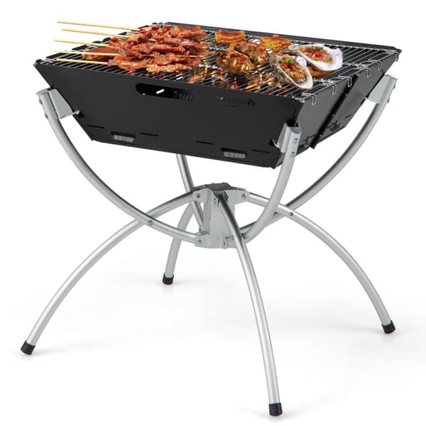 Camping Grill, 18x18x19.5 tum, Svart/Silver