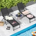 Pikkukuva 2 / 8: Patio Taitettavat Aurinkotuolit, 61x25x40 tuumaa, Musta