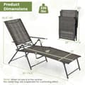 Pikkukuva 5 / 8: Patio Folding Chaise Lounge Chairs, 61-74.5x25x25.5-40 in, CoffeeUlkoiluistuimet, taitettavat, 61-74.5x25x25.5-40 tuumaa, kahvi