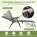 Pikkukuva 7 / 8: Patio Folding Chaise Lounge Chairs, 61-74.5x25x25.5-40 in, CoffeeUlkoiluistuimet, taitettavat, 61-74.5x25x25.5-40 tuumaa, kahvi