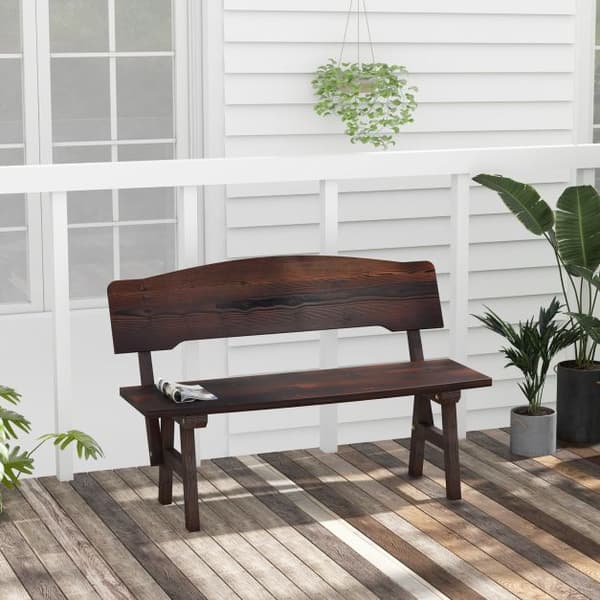 Udendørs terrassebænk, 120x51x78 cm, Brun