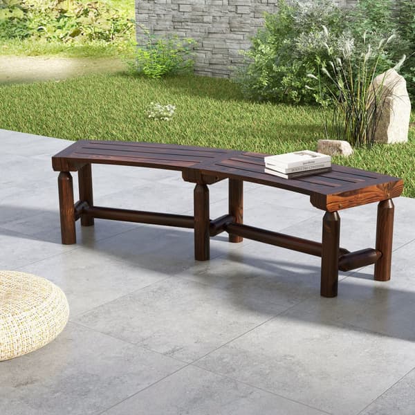 Patio Bench, 140x35x40 cm, Ruskea