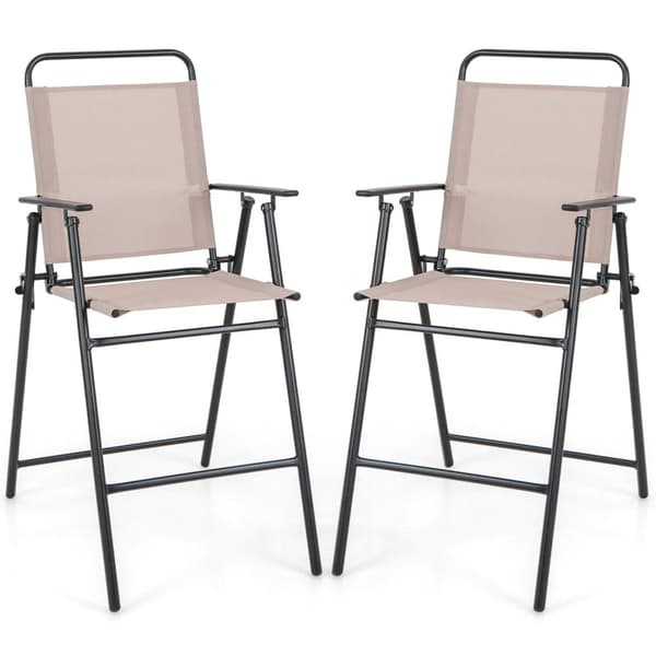 Terrasse Foldbare Barstole i Barhøjde, 21x27x44 cm, Beige